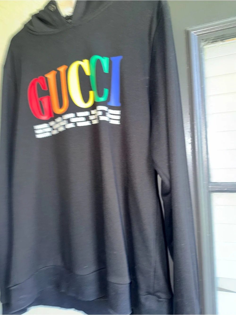 Gucci Cities Logo Multicolor Black Hoodie Size 3XL